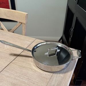 All Clad D5 Stainless Steel Saucepan with Lid 4 quart